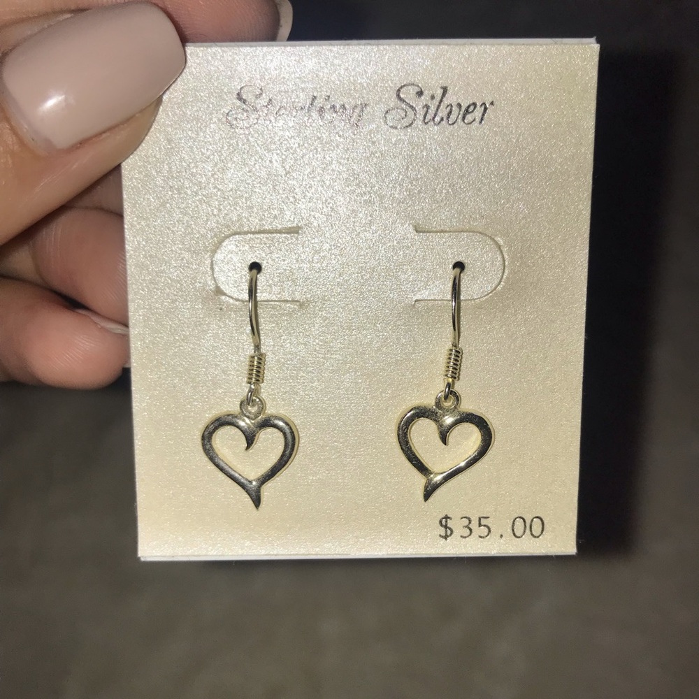 Heart Earrings - Silver